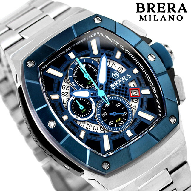 ブレラ ミラノ スーパースポルティーボ クオーツ 腕時計 メンズ ラグスポ クロノグラフ BRERA MILANO BMSSTNQC4101A-BRC アナログ ブルー ブランド おしゃれ 防水 プレゼント 男性 実用的