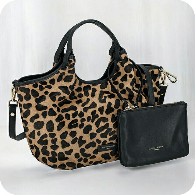 ジャンニキアリーニ ハンドバッグ レディース ブランド GIANNI CHIARINI レザー BS 11109 HORSY ブラウン/レオパード 軽量 小さめ 手提げ 高級 おしゃれ プレゼント 女性 実用的 かわいい