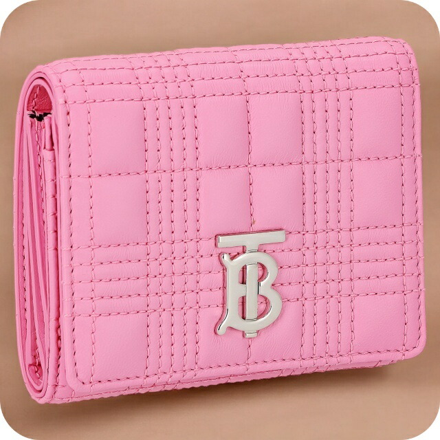 バ－バリ－ 三つ折り財布 レディース ブランド BURBERRY 8049282 ピンク ウォレット 高級 おしゃれ プレゼント 実用的