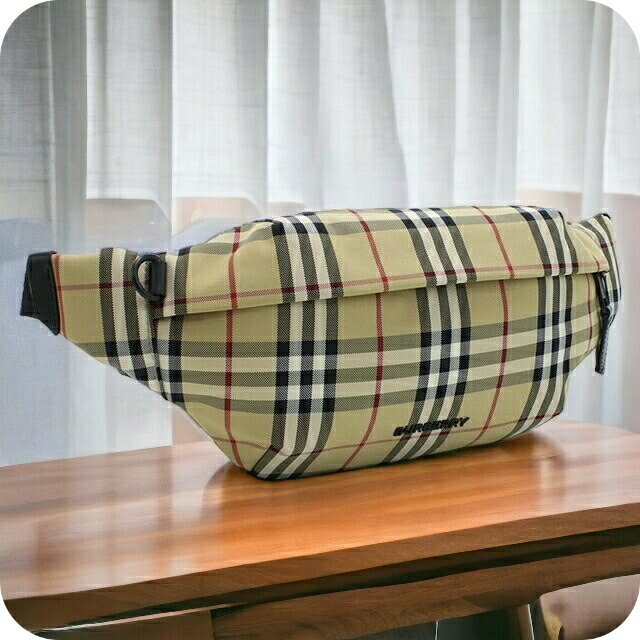 バーバリー ボディバッグ メンズ ブランド BURBERRY ナイロン ルーマニア 8069755 ARCHIVE BEIGE ベージュ系 マルチカラー バッグ プレゼント 実用的