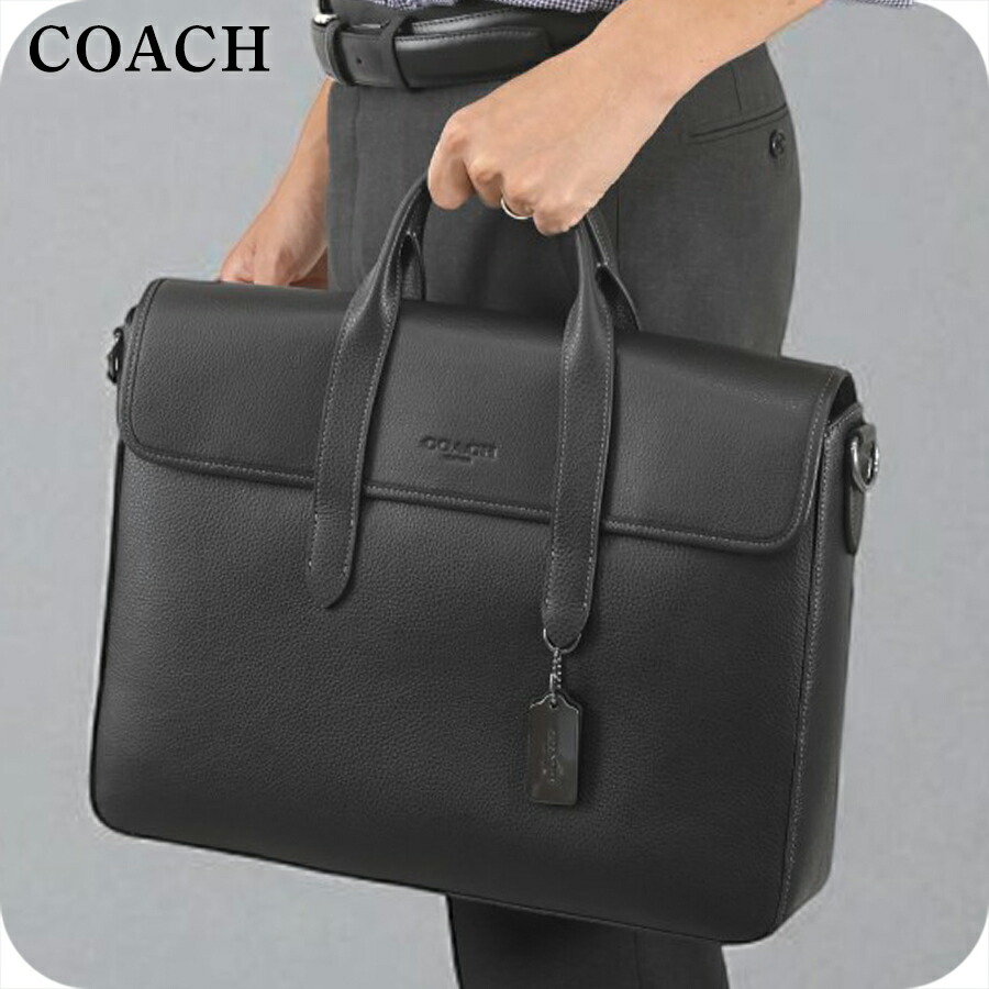 コーチ ブリーフケース ビジネスバッグ 2way ショルダーバッグ 斜めがけ メンズ アウトレット ブランド COACH C9875 QB BK ブラック 軽量 A4 ノートpc 高級 おしゃれ プレゼント 男性 実用的 かっこいい