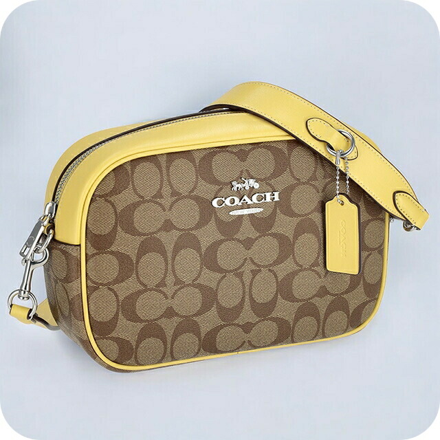 コーチ ショルダーバッグ メッセンジャーバッグ 2way ハンドバッグ レディース アウトレット ブランド COACH シグネチャー CA547 SVWGW ベージュ/イエロー 斜めがけ 高級 おしゃれ プレゼント 女性 実用的 かわいい