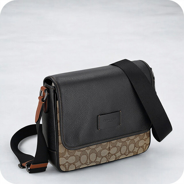 コーチ ショルダーバッグ メッセンジャーバッグ メンズ アウトレット ブランド COACH CE534 QBV1R カーキ/ブラックマルチ ブラウン 斜めがけ 高級 おしゃれ プレゼント 男性 実用的 かっこいい