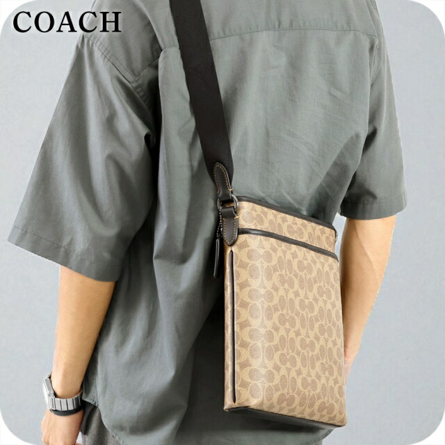 コーチ ショルダーバッグ メッセンジャーバッグ メンズ アウトレット ブランド COACH CW227 QBNRX ライトブラウン/ブラック 斜めがけ 高級 おしゃれ プレゼント 男性 実用的 かっこいい