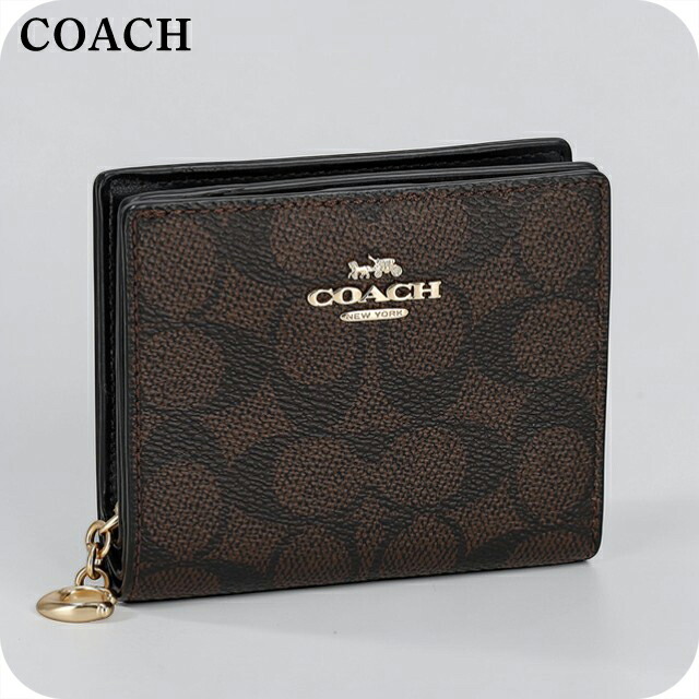 コーチ 二つ折り財布 二折財布 レディース ブランド COACH Philippines CW789 IMXAQ ダークブラウン/ブラック