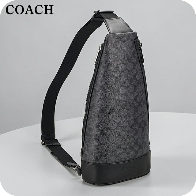 コーチ ボディバッグ メンズ ブランド COACH Cambodia CY801 QBMI5 ブラック/チャコール 斜めがけ 軽量 小さめ ブランド 高級 おしゃれ プレゼント 男性 実用的 かっこいい