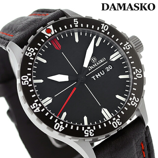 ダマスコ スリーハンド 回転ベゼル 自動巻き 腕時計 メンズ DAMASKO DA44 L アナログ ブラック 黒 ドイツ製 ブランド おしゃれ 防水 プレゼント 男性 実用的