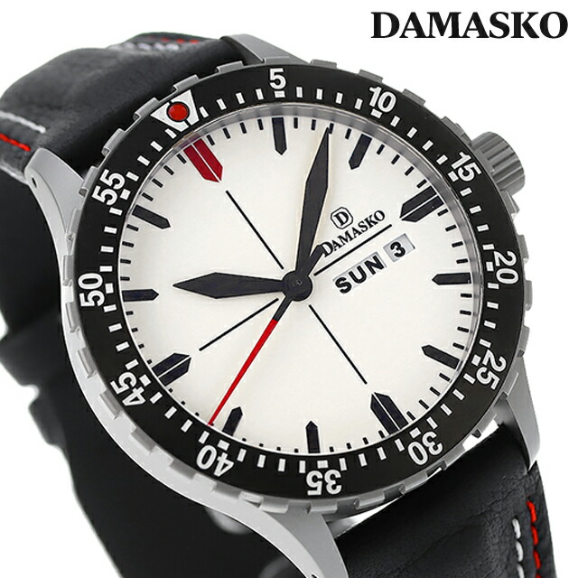 ダマスコ スリーハンド 回転ベゼル 自動巻き 腕時計 メンズ DAMASKO DA45 L アナログ ホワイト ブラック 黒 ドイツ製 ブランド おしゃれ 防水 プレゼント 男性 実用的