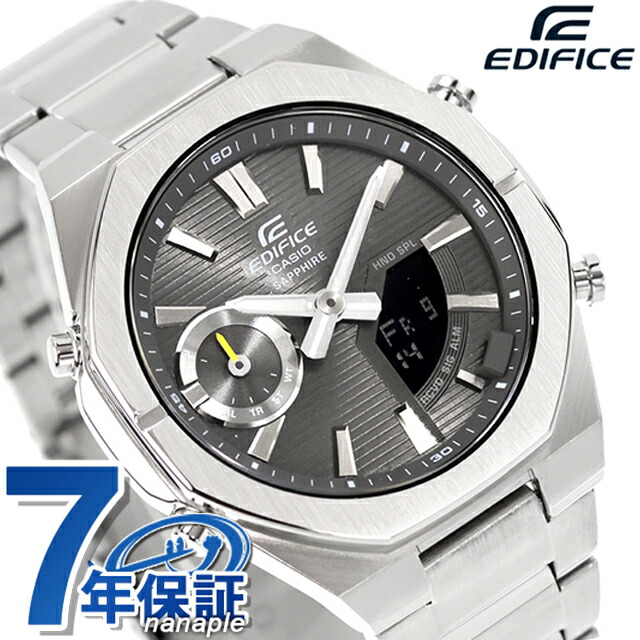 エディフィス EDIFICE クォーツ 電池式 ECB-S10D-8A スマートフォン リンクモデル Bluetooth 海外モデル メンズ 腕時計 ブランド カシオ casio アナデジ グレー おしゃれ 防水 文字盤 大きい プレゼント 男性 実用的