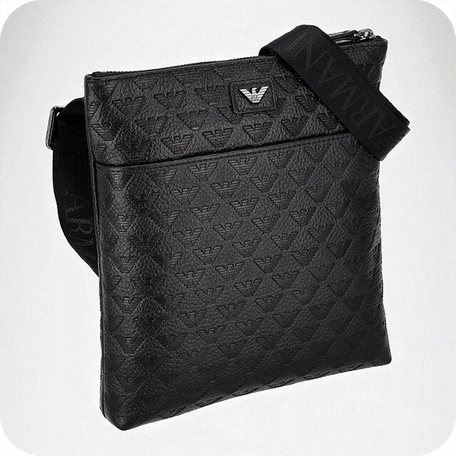 エンポリオ・アルマーニ ショルダーバッグ メンズ ブランド EMPORIO ARMANI EM001688-AF14774 UC001 ブラック 斜めがけ ブランド 高級 おしゃれ プレゼント 男性 実用的 かっこいい