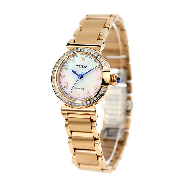 シチズン エル ROUND collection 光発電エコドライブ 腕時計 レディース ダイヤモンド ソーラー CITIZEN L EM1123-89D アナログ シェル ピンクゴールド ブランド おしゃれ 防水 軽い 華奢 かわいい プレゼント 女性 実用的