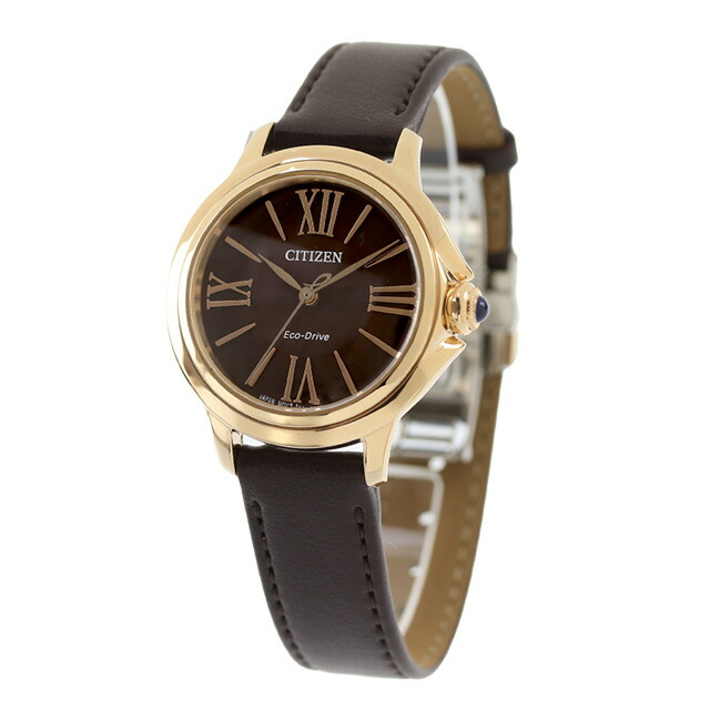 シチズン エル ROUND Collection 光発電エコドライブ 腕時計 ブランド レディース ソーラー CITIZEN L EM1163-09X アナログ ブラウン おしゃれ 防水 軽い 華奢 かわいい プレゼント 女性 実用的