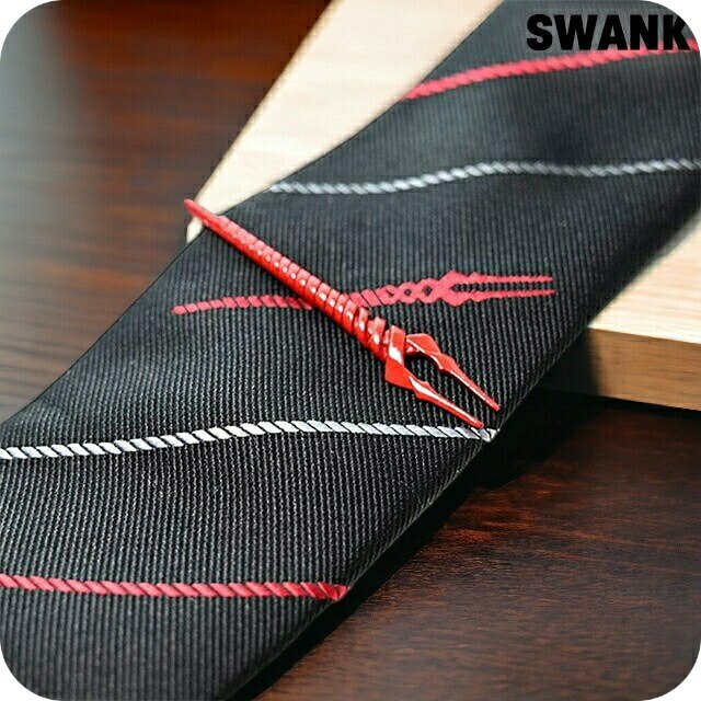 SWANK×EVANGELION スワンク ネクタイピン エヴァ コラボ ブランド ヱヴァンゲリヲン タイバー×ネクタイセット ロンギヌスの槍 タイピン EVA-2021-TIE01 レッド メンズ アクセサリー 誕生日 ギフト プレゼント 実用的