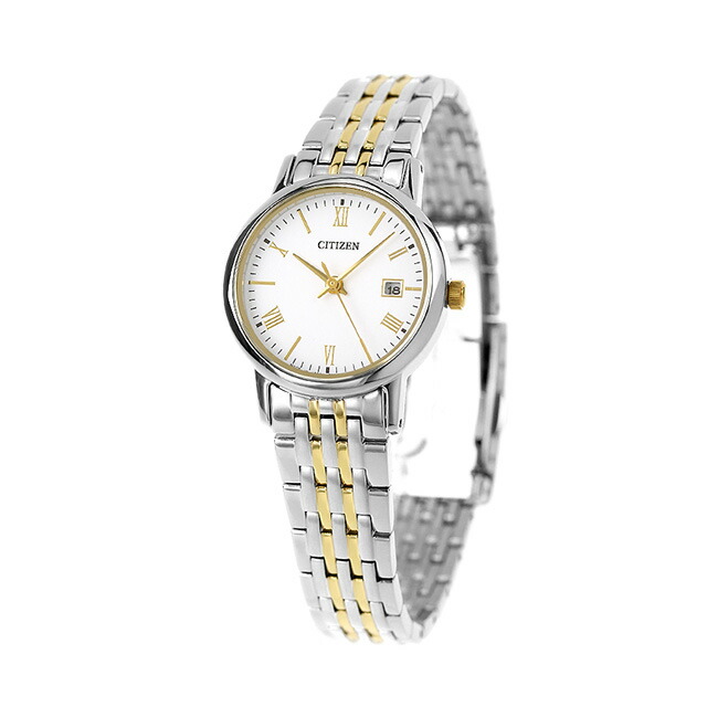 シチズン コレクション エコドライブ 腕時計 レディース ソーラー CITIZEN COLLECTION EW1584-59C アナログ ホワイト ゴールド 白 日本製 ブランド おしゃれ 防水 軽い 華奢 かわいい プレゼント 女性 実用的