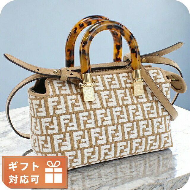 フェンディ ハンドバッグ レディース FENDI イタリア 8BS067 ブラウン系 ホワイト系 バッグ 軽量 小さめ 手提げ ブランド 高級 おしゃれ プレゼント 女性 実用的 かわいい