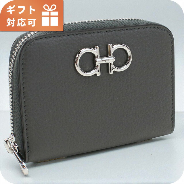 フェラガモ 小銭入れ レディース ブランド FERRAGAMO 22-0406 グレー 財布