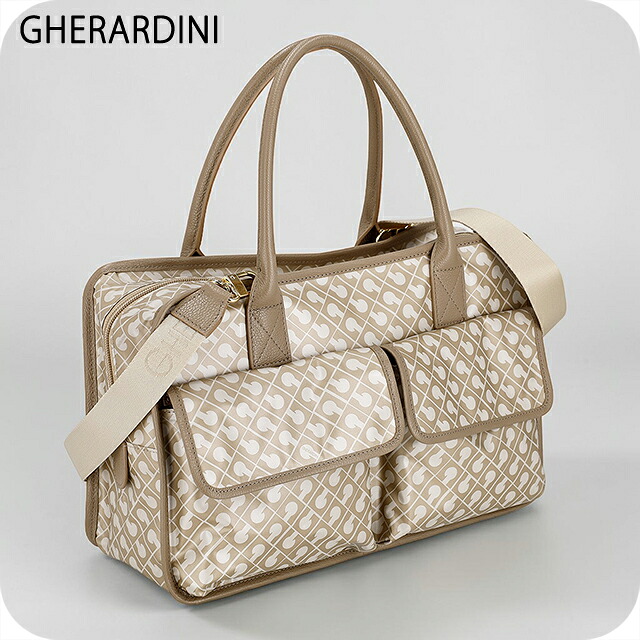 ゲラルディーニ ハンドバッグ レディース ブランド GHERARDINI Italy GHB0247 CRETA グレージュ/アイボリー 軽量 小さめ 手提げ 高級 おしゃれ プレゼント 女性 実用的 かわいい