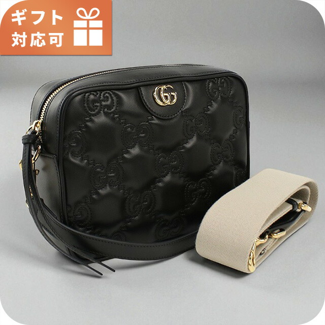 グッチ 斜め掛け ショルダーバッグ レディース ブランド GUCCI GG MATELASSE 702234 ブラック バッグ