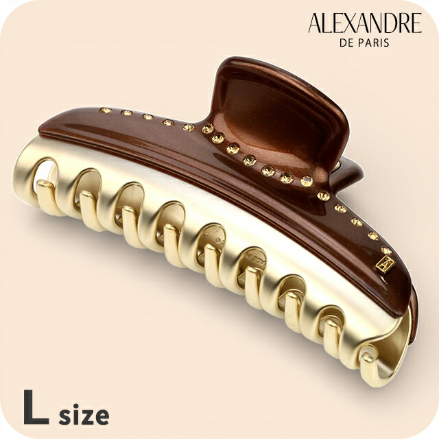 アレクサンドル ドゥ パリ ヘアクリップ レディース ブランド ALEXANDRE DE PARIS ヴァンドームLクリップ スワロフスキー ICCL-12832-03-X4 PAIL BROWN ヘアアクセサリー