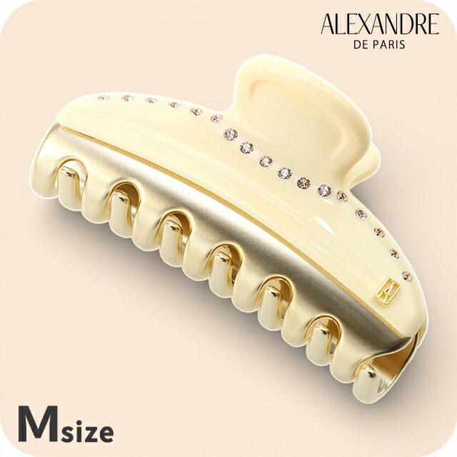 アレクサンドル ドゥ パリ ヘアクリップ レディース ブランド ALEXANDRE DE PARIS ヴァンドームMクリップ スワロフスキー ICCM-15571-03-I1 IVOIRE ヘアアクセサリー