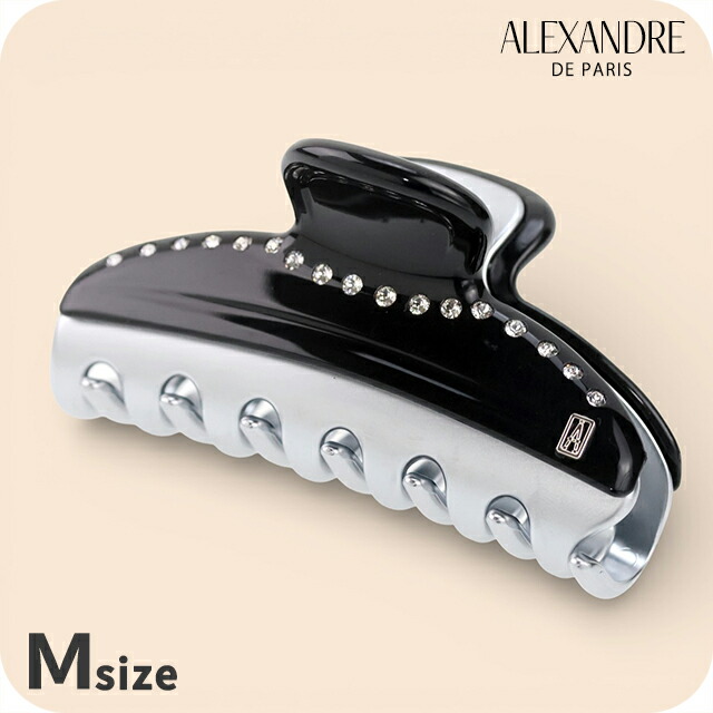 アレクサンドル ドゥ パリ ヘアクリップ レディース ブランド ALEXANDRE DE PARIS ヴァンドームMクリップ スワロフスキー ICCM-15571-03-N4 NOIR B ヘアアクセサリー
