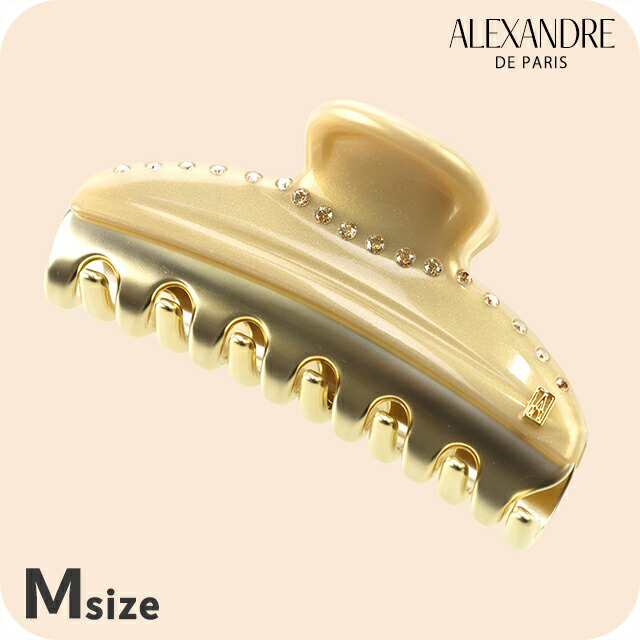 アレクサンドル ドゥ パリ ヘアクリップ レディース ブランド ALEXANDRE DE PARIS VENDOME M クリップ スワロフスキー ICCM-15571-03-X3 PAIL DORE ヘアアクセサリー