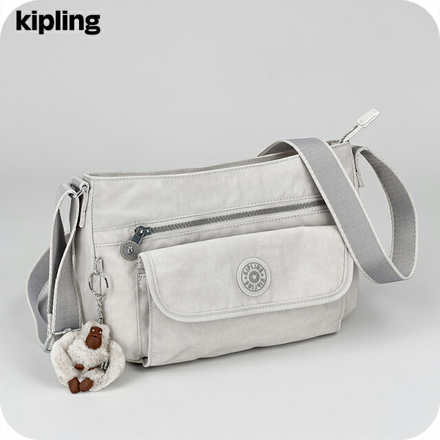 キプリング ショルダーバッグ レディース ブランド Kipling CHINA KI93900NR COOL FOG ライトグレー 斜めがけ 高級 おしゃれ プレゼント 女性 実用的 かわいい