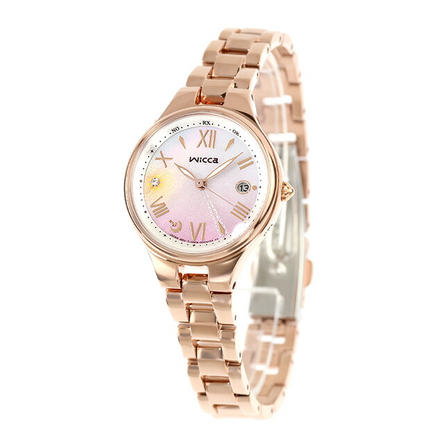 シチズン ウィッカ 夏限定モデル ソーラーテック電波時計 腕時計 ブランド レディース 数量限定 電波ソーラー CITIZEN wicca KS1-864-93 アナログ シェル ピンクゴールド おしゃれ 防水 軽い 華奢 かわいい プレゼント 女性 実用的