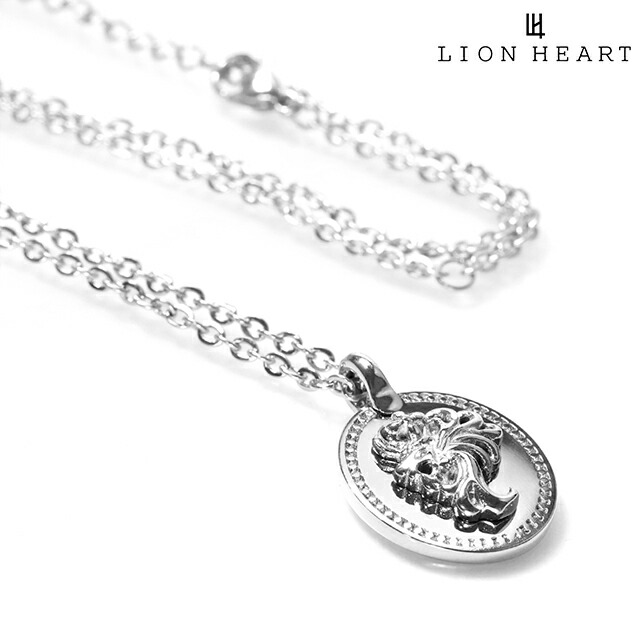 ライオンハート ネックレス メンズ レディース ブランド LION HEART コイン 動物 LHMN011H シルバー アクセサリー