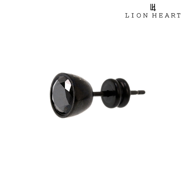 ライオンハート ピアス ブランド LION HEART 正規品 片耳 ステンレススチール ブラックCZ ブラックキュービックジルコニア シングル スタッドピアス ユニセックス メンズ レディース LHMP002N ブラック アクセサリー 誕生日プレゼント プレゼント 実用的