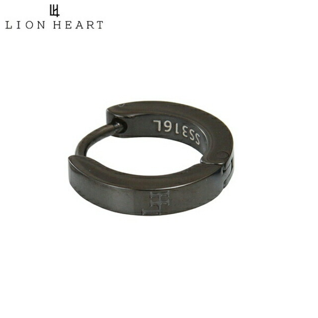 ライオンハート ピアス ブランド LION HEART 正規品 シングルフープピアス メンズ 片耳 ブラック ステンレススチール アクセサリー レディース LHMP006NBK 記念日 誕生日プレゼント ギフト 父の日 プレゼント 実用的