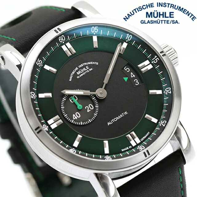 ミューレ・グラスヒュッテ TEUTONIA SPORT II “RACING GREEN” 自動巻き 腕時計 ブランド メンズ Muhle Glashutte M1-29-74-LB アナログ ブラック グリーン 黒 ドイツ製