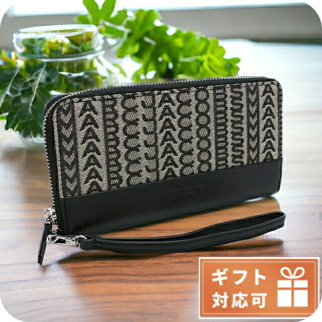 マークジェイコブス 長財布ラウンドファスナー レディース MARC JACOBS コットン・ポリエステル ベトナム S180M12FA22 BEIGE MULTI ベージュ系 ブラック 財布 ウォレット ブランド 高級 おしゃれ プレゼント 実用的