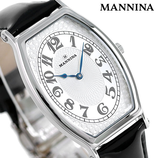 マンニーナ MANNINA メンズ 腕時計 トノー 31mm クオーツ 替えベルト付 MNN002-01 シルバー ブラック 時計 ブランド おしゃれ 防水 プレゼント 男性 実用的