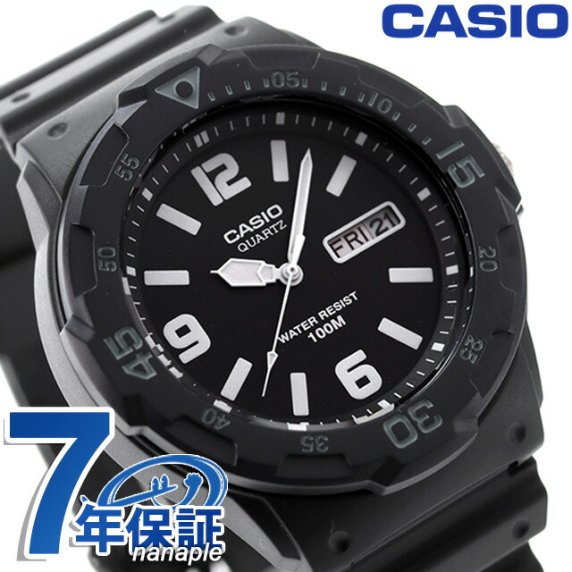 カシオ 腕時計 チープカシオ デイデイト 海外モデル オールブラック CASIO アウトドア MRW-200H-1B2VDF チプカシ 時計 ブランド おしゃれ 防水 小さい 軽い かっこいい プレゼント 男性 実用的