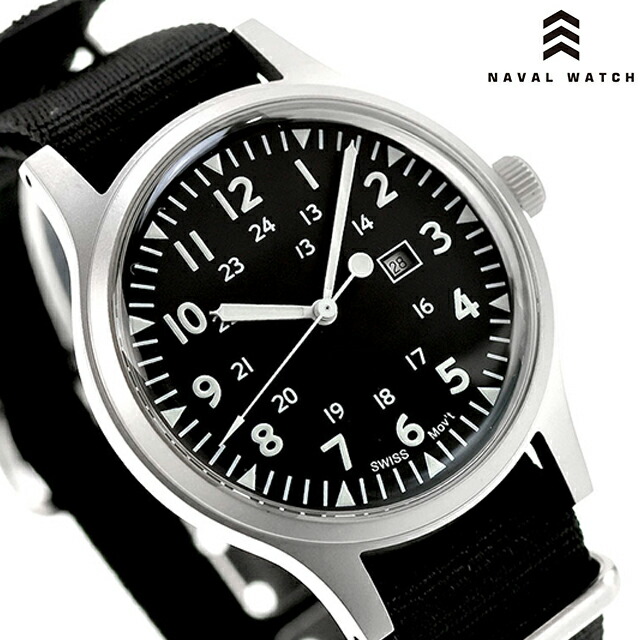 ナバルウォッチ Naval military watch US Army Type クォーツ 電池式 腕時計 ブランド メンズ NAVAL WATCH Mil-01A-BK アナログ ブラック 黒 おしゃれ 防水 プレゼント 男性 実用的