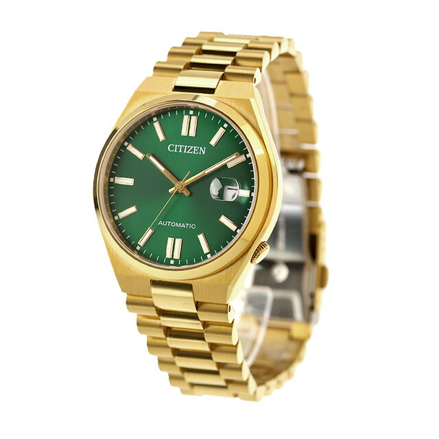 シチズン コレクション TSUYOSA 自動巻き 腕時計 ブランド メンズ CITIZEN COLLECTION NJ0152-51X アナログ グリーン ゴールド おしゃれ 防水 プレゼント 男性 実用的