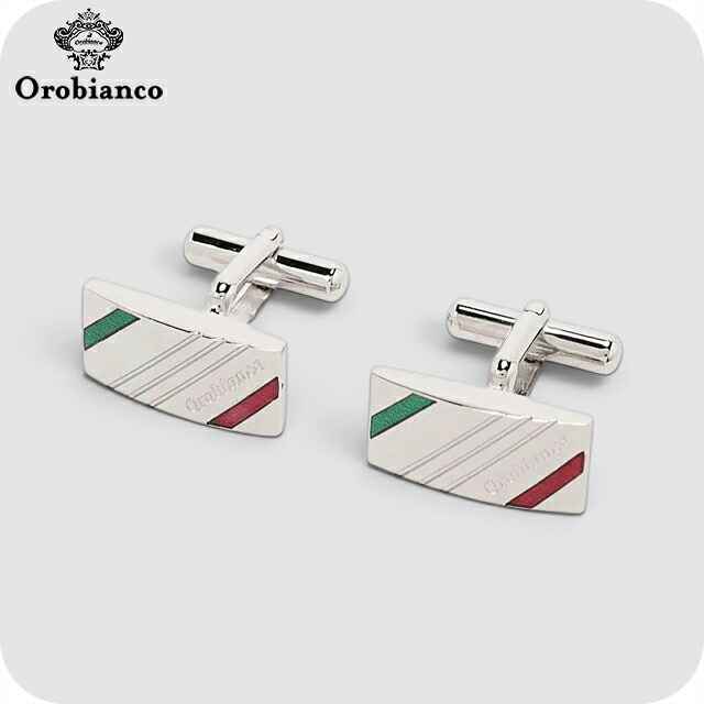 オロビアンコ カフス メンズ Orobianco ORC167A シルバー トリコロール アクセサリー 袖口ボタン カフスボタン ジュエリー ブランド 高級 おしゃれ プレゼント 男性 実用的 かっこいい