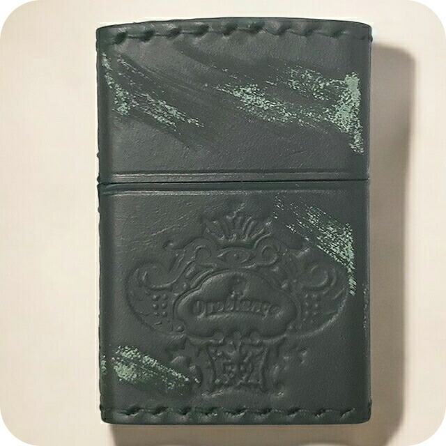 オロビアンコ ライター メンズ レディース Orobianco 真鍮、牛革（手縫い+ダメージ加工） ZIPPO 革巻き ORZ-001 GR ダメージグリーン 小物