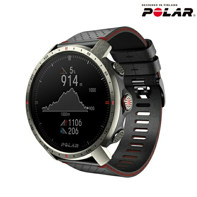 ポラール スマート ウォッチ GRIT X PRO TITAN ML 充電式クオーツ メンズ レディース プレミアム アウトドアスポーツウォッチ チタン Bluetooth 替えベルト 革ベルト POLAR 90085777 デジタル オールブラック 黒 プレゼント 実用的