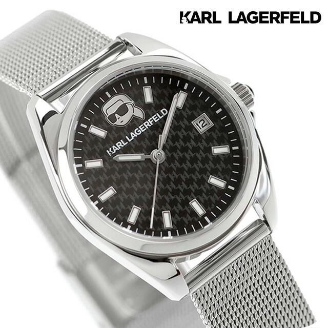 カール・ラガーフェルド ラウンド エッセンシャル クォーツ 電池式 腕時計 ブランド レディース KARL LAGERFELD R0553107504 アナログ ブラック 黒 おしゃれ 防水 かわいい プレゼント 女性 実用的