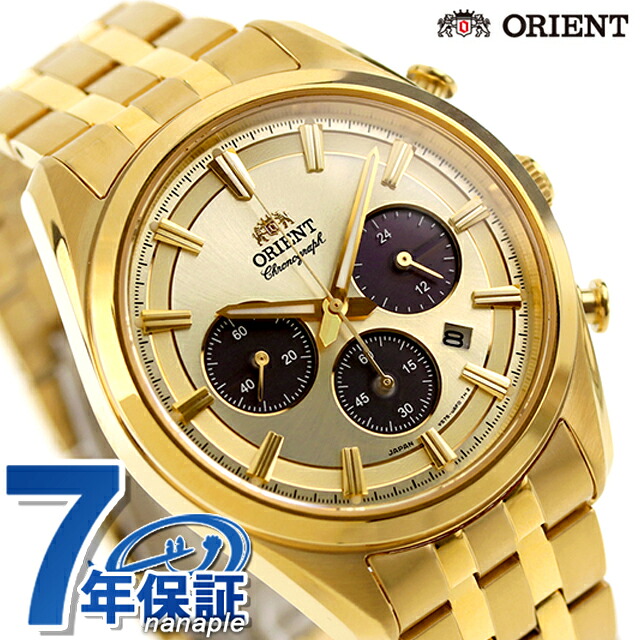 オリエント コンテンポラリー コンテンポラリー ソーラーパワード クロノグラフ ソーラー 腕時計 メンズ クロノグラフ ORIENT CONTEMPORARY RN-TX0301G アナログ ゴールド 日本製 ブランド おしゃれ 防水 プレゼント 男性 実用的