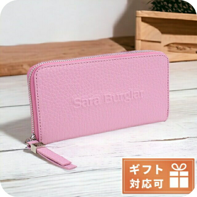 サラバーグラー 長財布ラウンドファスナー レディース Sara Burglar BUFALO LOGO レザー イタリア 110L GLICINE ピンク系 財布 ウォレット ブランド 高級 おしゃれ プレゼント 実用的