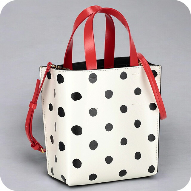 マルニ ハンドバッグ レディース ブランド MARNI SHMP0039Q4-P6049 ホワイト／ブラック 軽量 小さめ 手提げ 高級 おしゃれ プレゼント 女性 実用的 かわいい