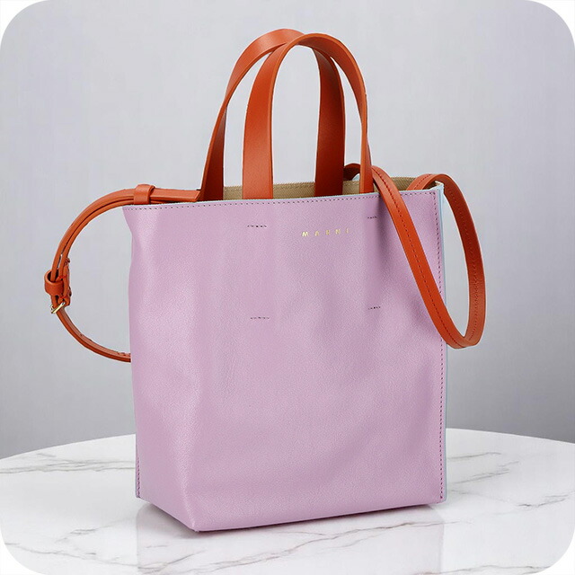 マルニ ハンドバッグ レディース ブランド MARNI SHMP0040Q0-P2644 パープル／ブルー 軽量 小さめ 手提げ 高級 おしゃれ プレゼント 女性 実用的 かわいい