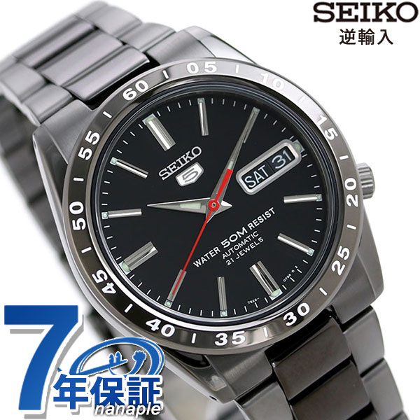 セイコー5 逆輸入 自動巻き 腕時計 メンズ 黒い稲妻 セイコー ファイブ SEIKO SNKE03K1 オールブラック 黒 ブランド おしゃれ 防水 プレゼント 男性 実用的
