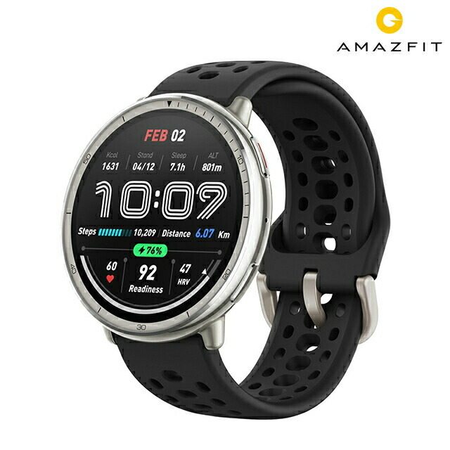 アマズフィット Active 2 スタンダード 充電式クォーツ スマートウォッチ ブランド メンズ レディース Bluetooth Amazfit SP170073-C226 デジタル シルバー