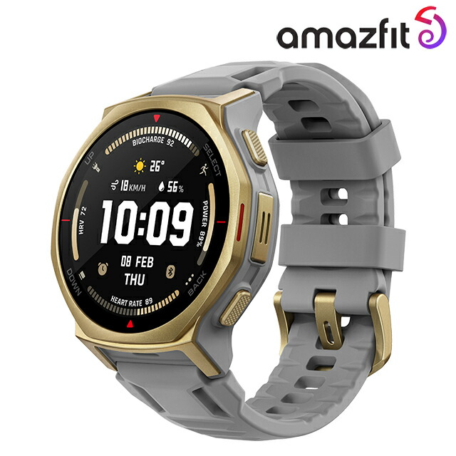 アマズフィット T-Rex 3 Pro 44mm 充電式クォーツ スマートウォッチ ブランド メンズ レディース チタン Bluetooth Amazfit SP170079-C243 デジタル アークティックゴールド