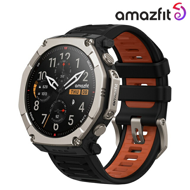 アマズフィット T-Rex Ultra 2 ティーレックス ウルトラ2 充電式クォーツ スマートウォッチ ブランド メンズ チタン Bluetooth Amazfit SP170081-C01 デジタル ブラック 黒