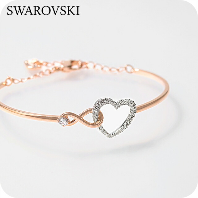 スワロフスキー バングル レディース ブランド SWAROVSKI Hyperbola ブレスレット スワロフスキー ハート 5518869 ローズゴールド アクセサリー